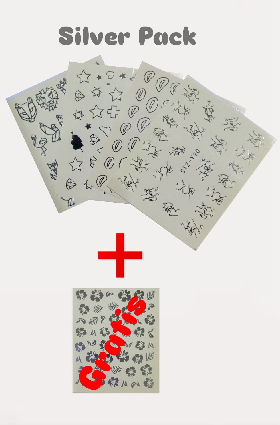 Stickere & Tatuaje cu Apă 4+1 Gratis Silver