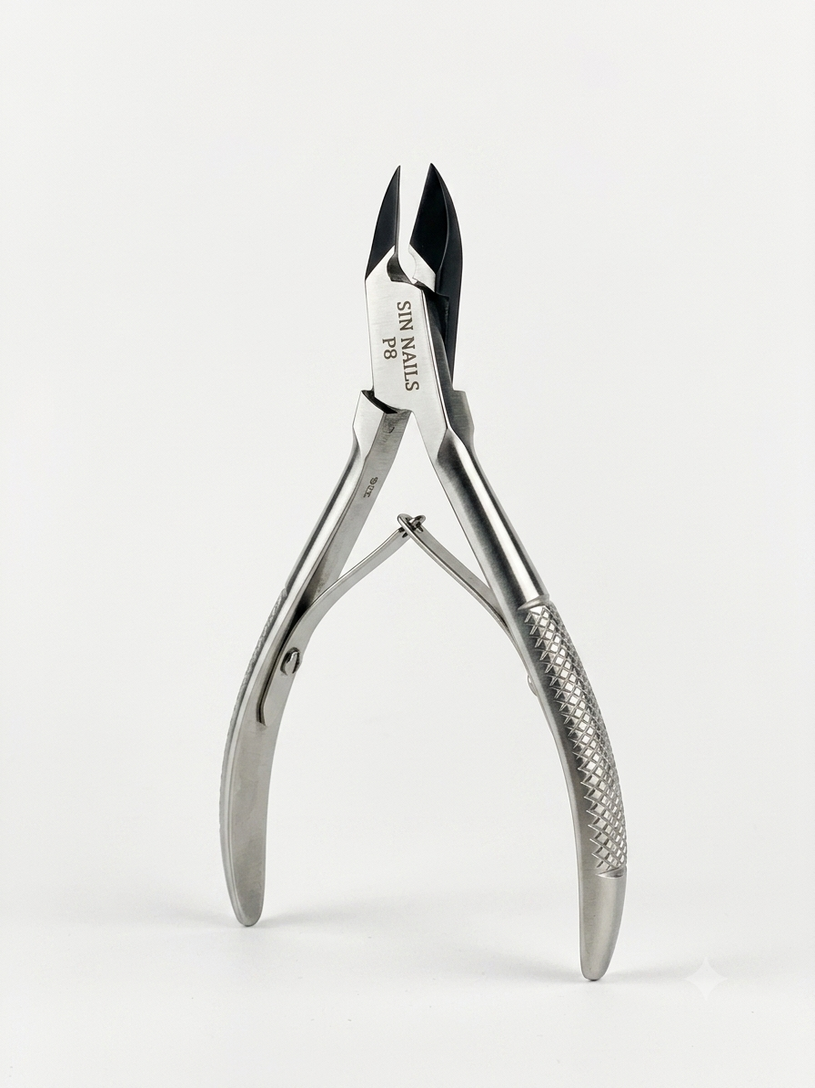 Clește Profesional pentru Unghii SIN NAILS – Dimensiune 4.5" (Mânere Striate, Oțel Inoxidabil)