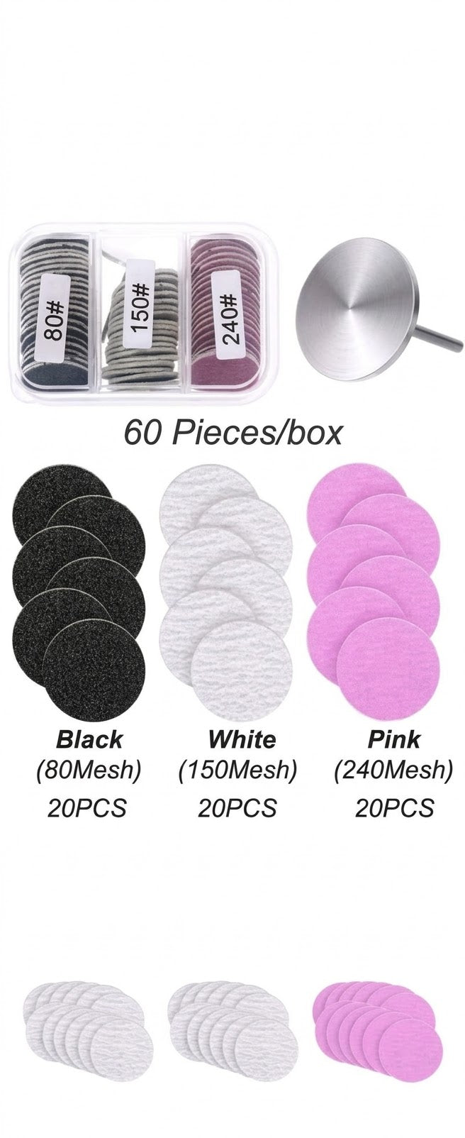 Set Pododisc Profesional Pedichiură – Disc Metalic Inox cu Rezerve Abrazive