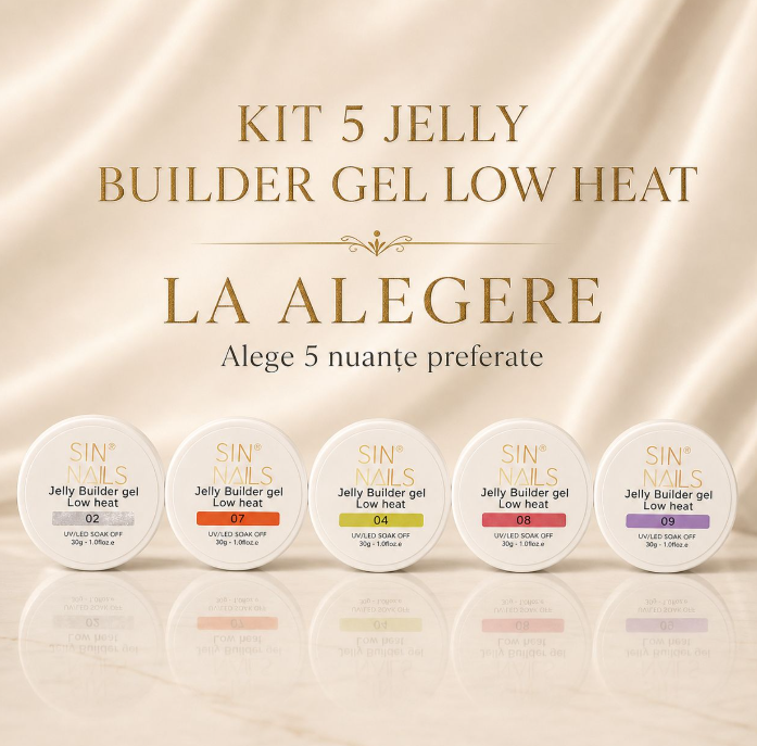 Kit 5 Jelly Builder Gel Low Heat – la alegere
