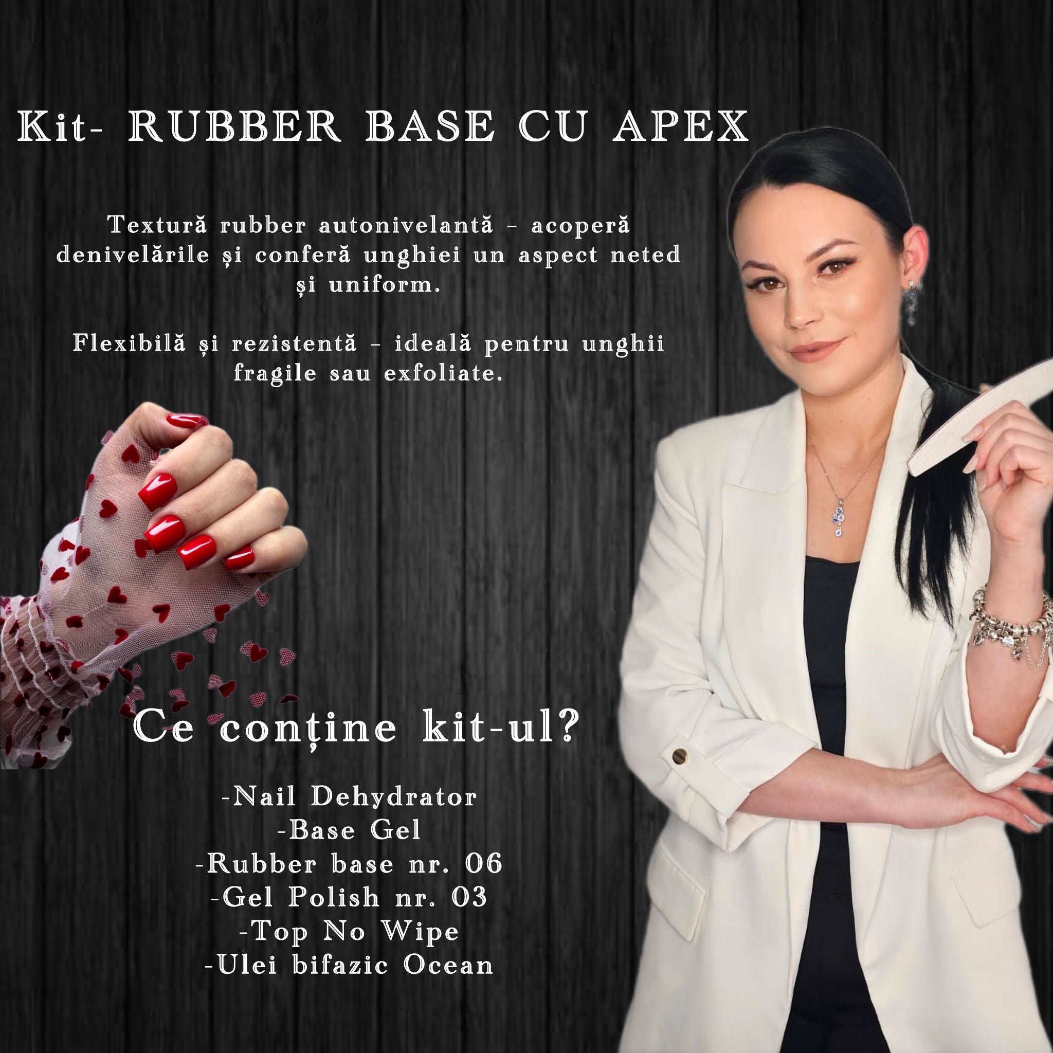KIT Rubber Base cu Apex -Andreea Barbu Nail Trainer