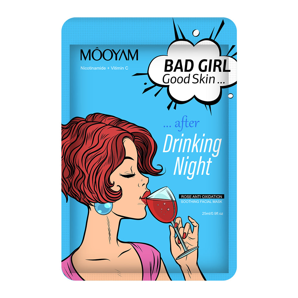 Facial Mask Sheet Korean  DRINKING NIGHT Rose Antioxidation